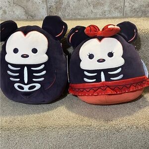 Squishmallows Disney 8” Mickey Mouse Nwt New Plush Skeleton Minnie Set